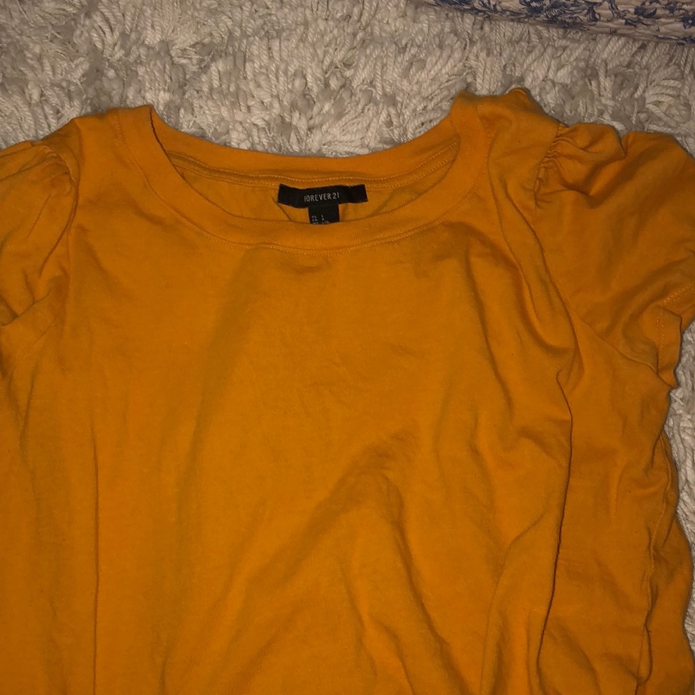 mustard “ cropped top “